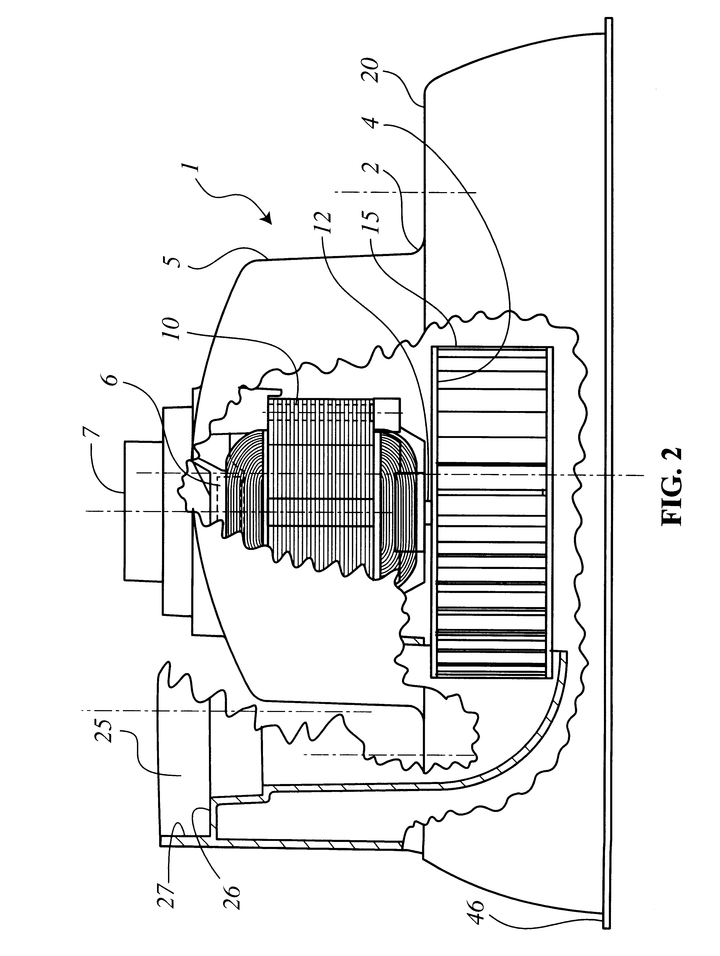 Method and apparatus for providing dilution air to a blower motor