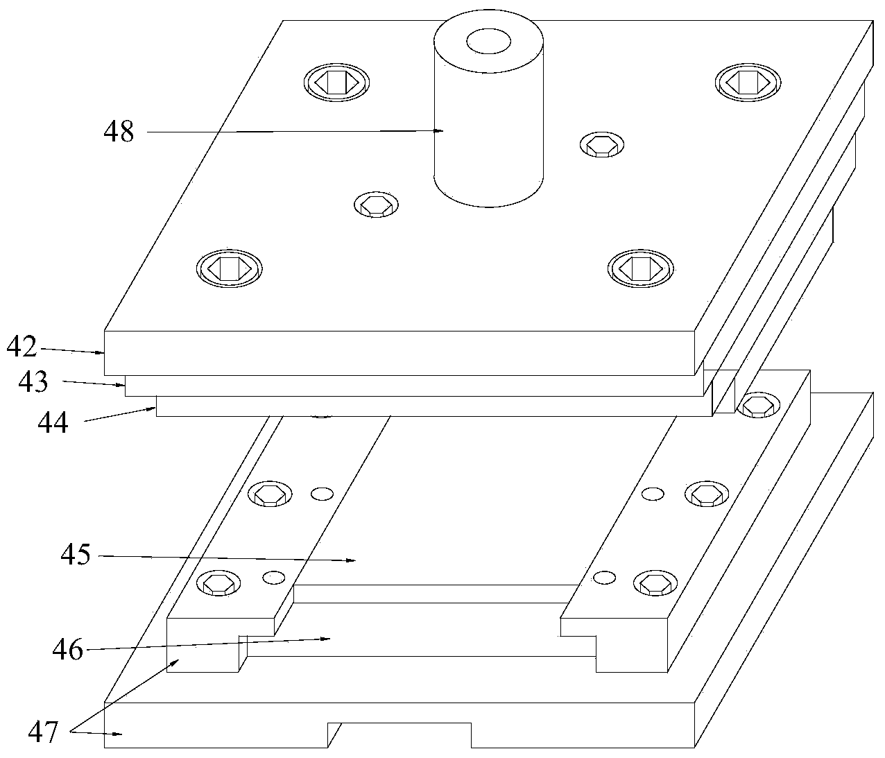 Method and device for universally and continuously die-stamping FPC (Flexible Printed Circuit) auxiliary material