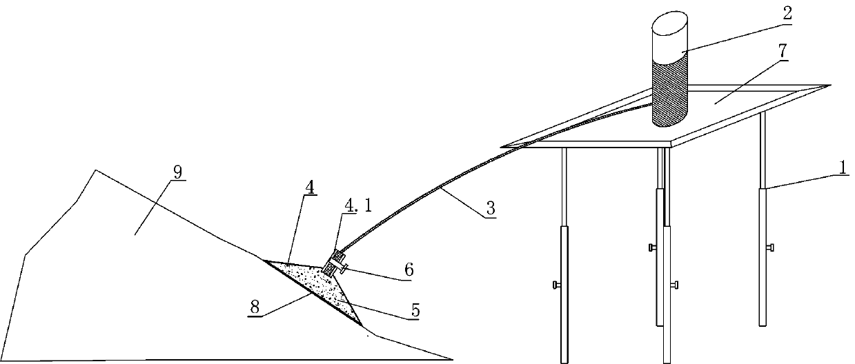 In-situ measuring device for damage of rock and measuring method