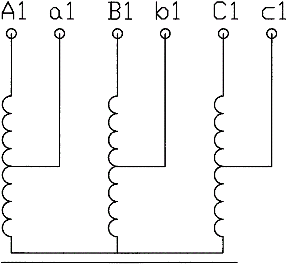 Side-extended-triangle-shaped autotransformer