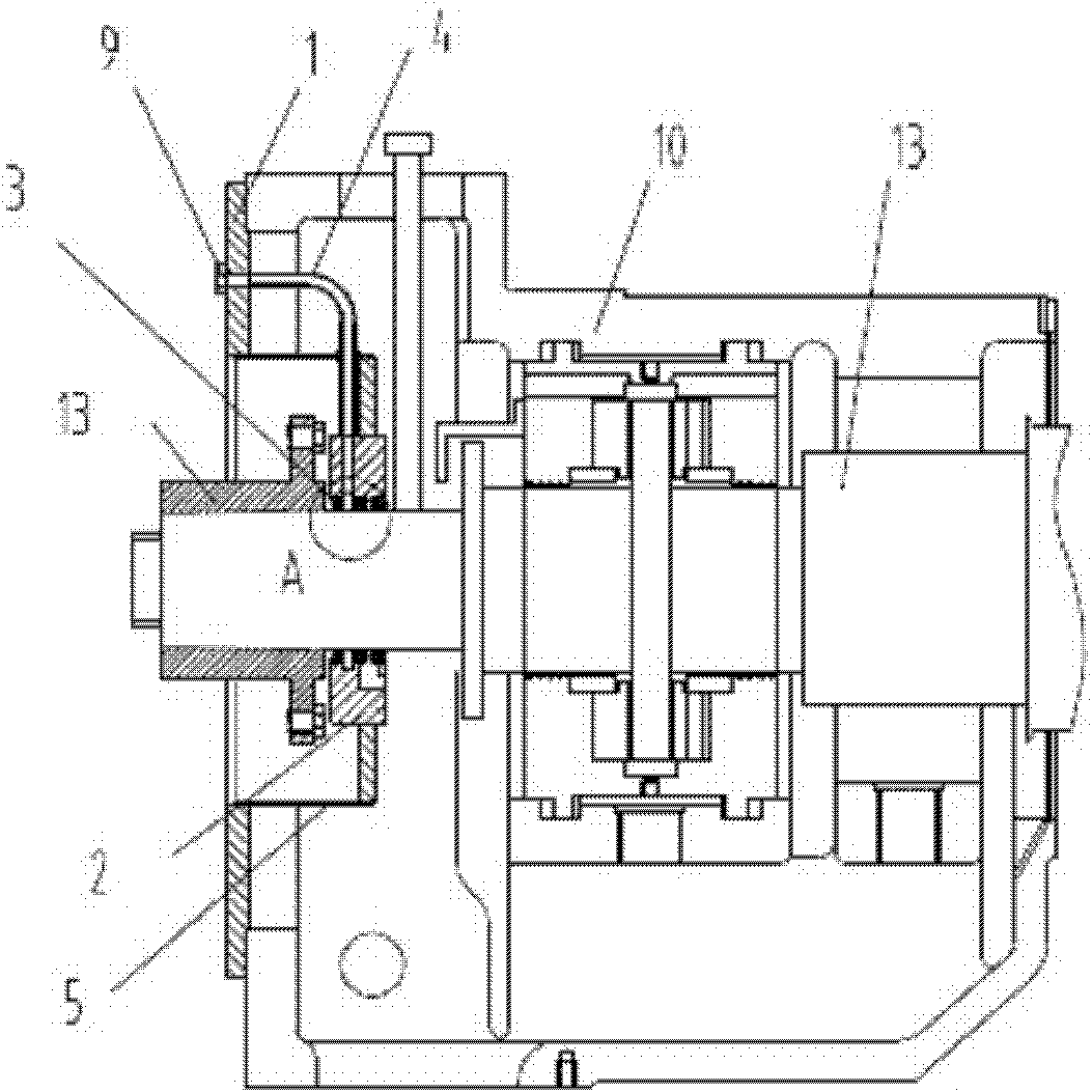 Oil sealing device on end part of steam turbine shaft