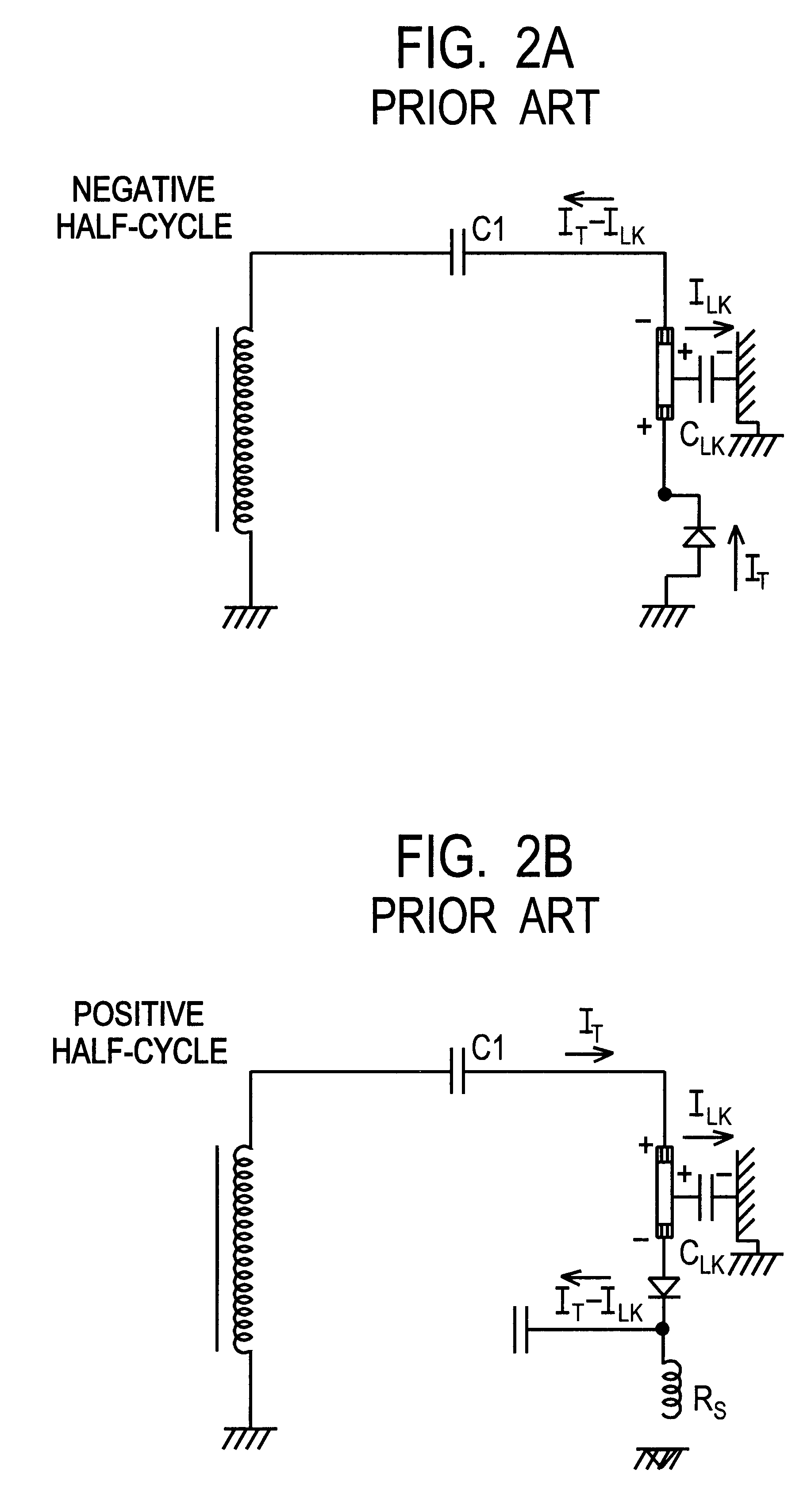 Lamp grounding and leakage current detection system