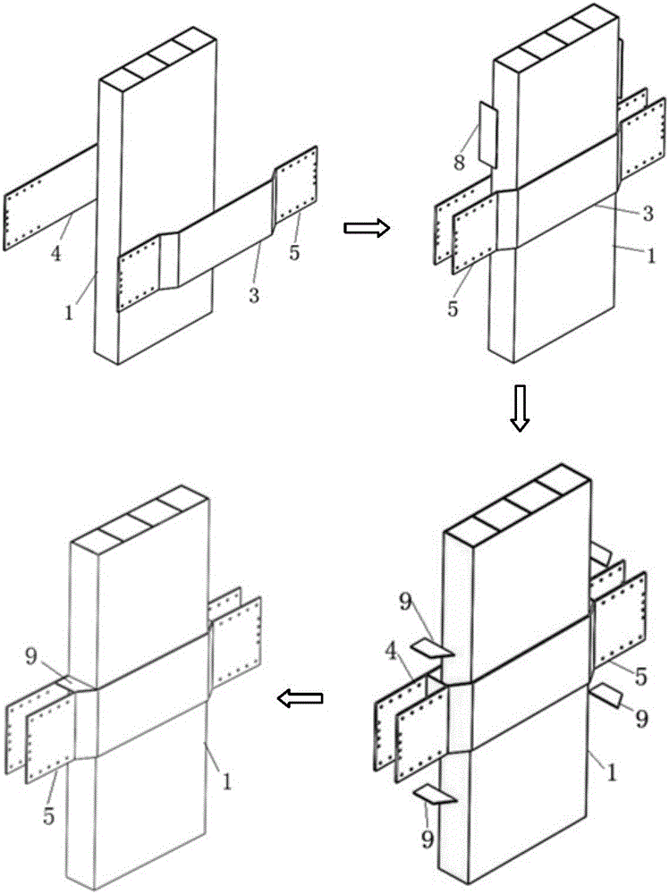 Bolt connection joint for eccentric beam column and assembling method