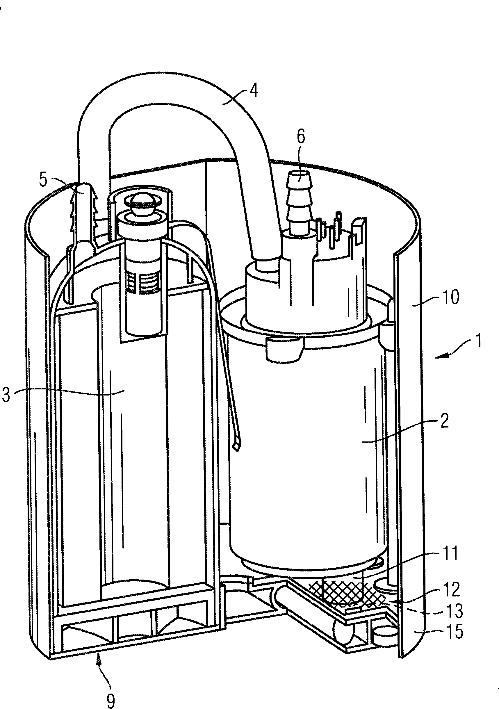 Device for collecting fuel in a fuel tank