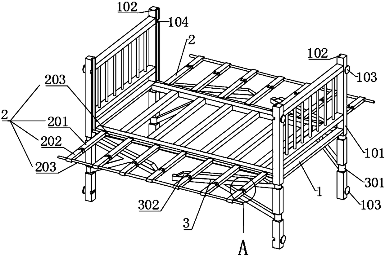 Two-side protecting mechanism for medical sickbed