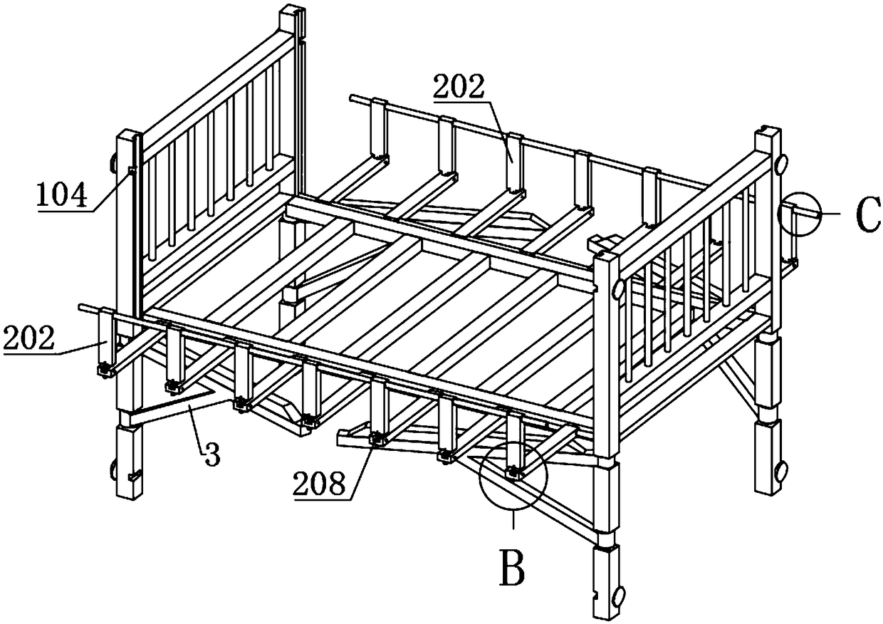 Two-side protecting mechanism for medical sickbed