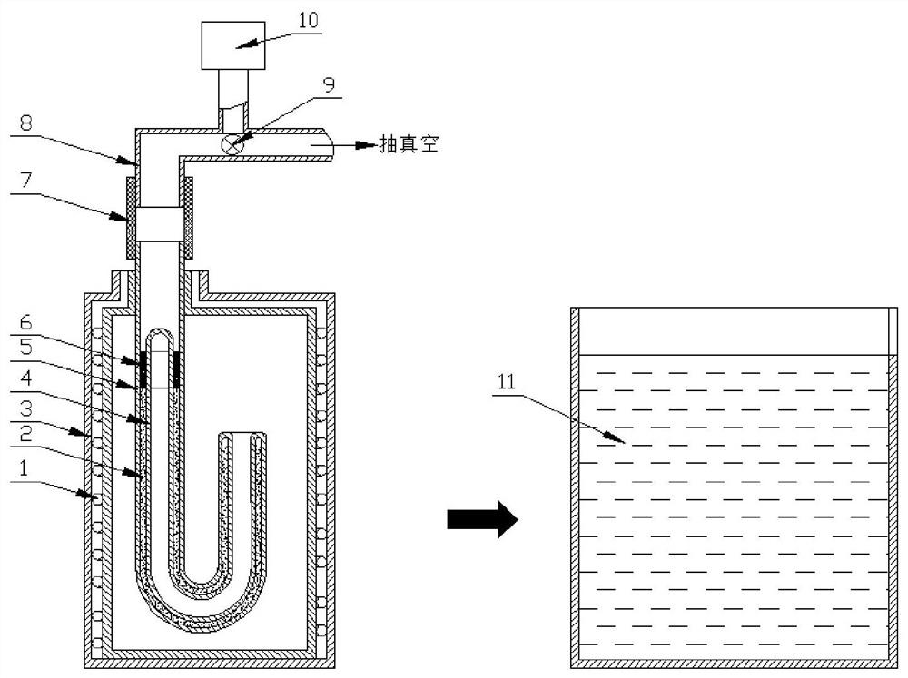 Die, device and method for producing amorphous alloy tube