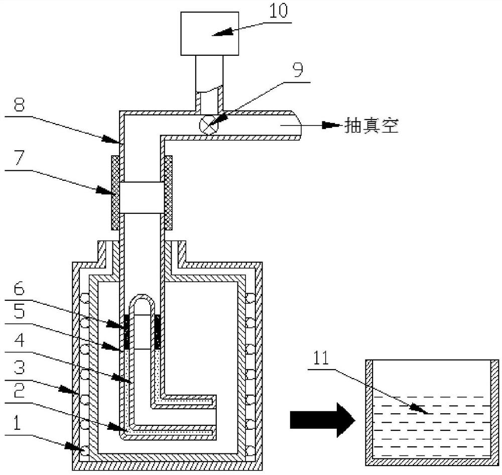 Die, device and method for producing amorphous alloy tube