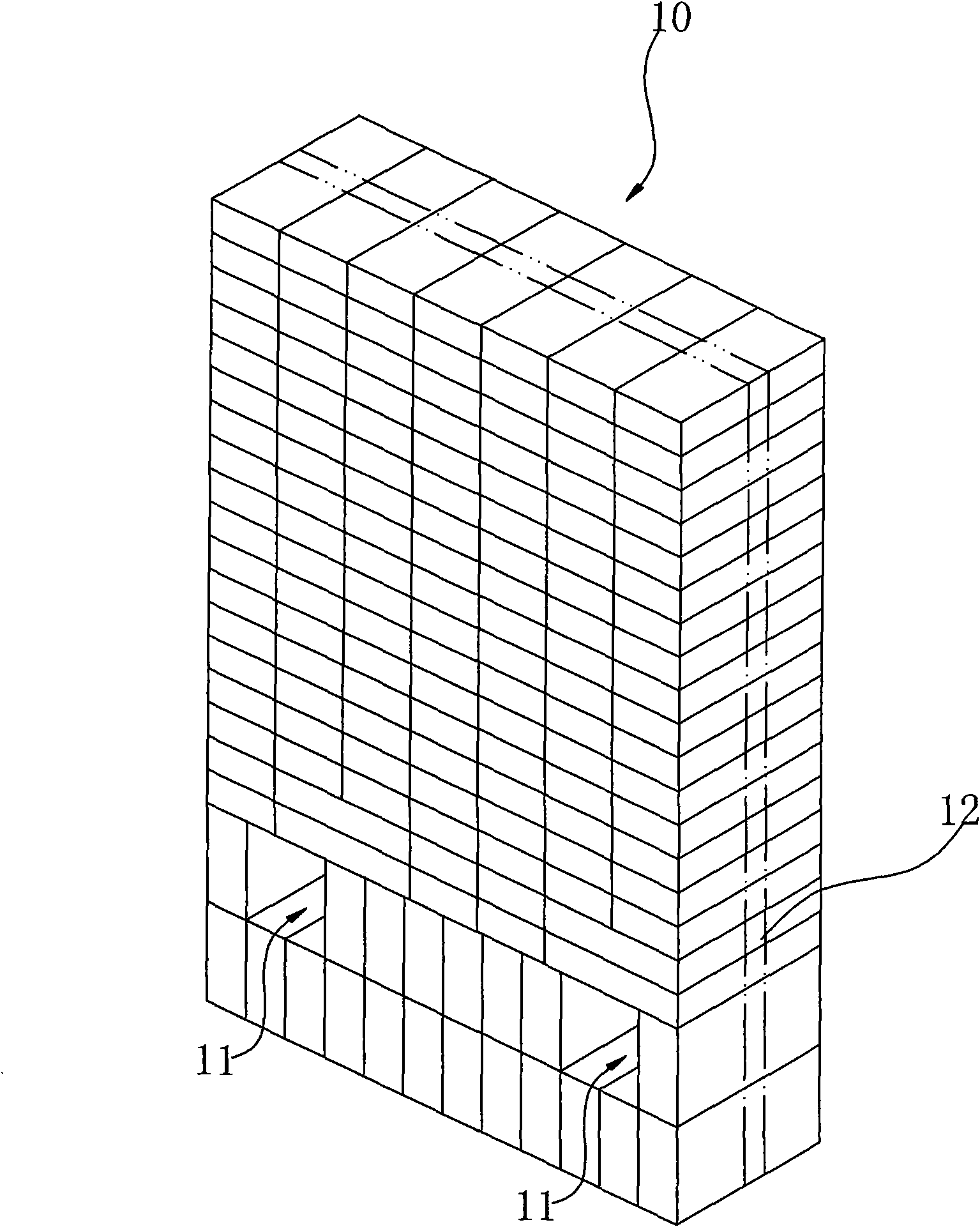 Device and method for automatically stacking and packaging bricks