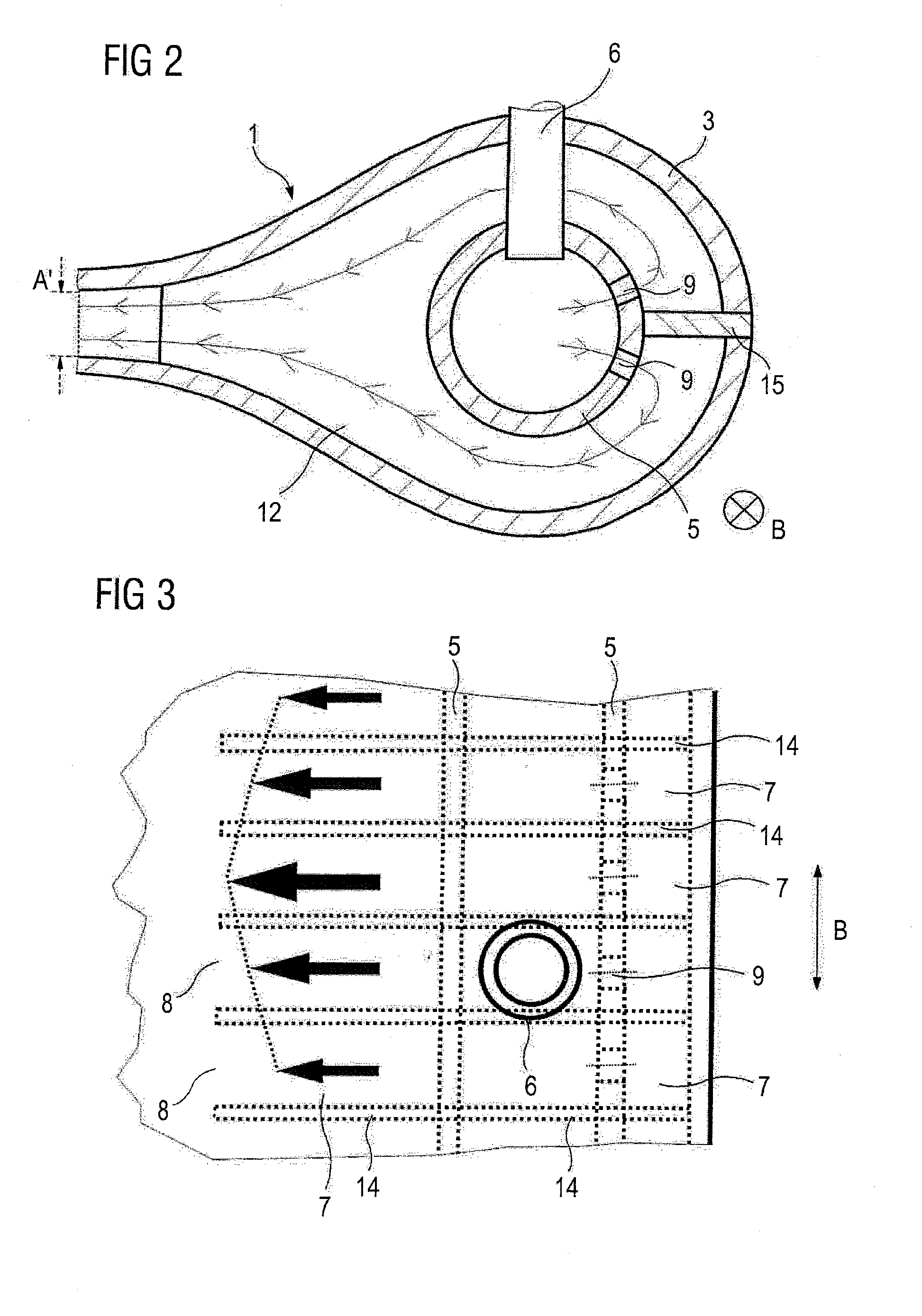 Device for Straightening a Flow for Cooling a Roll or a Metal Strip