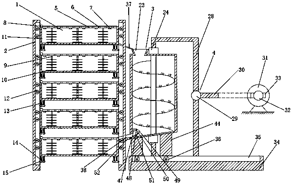 Vertical and multilayer automatic LiuPao tea fermenting device