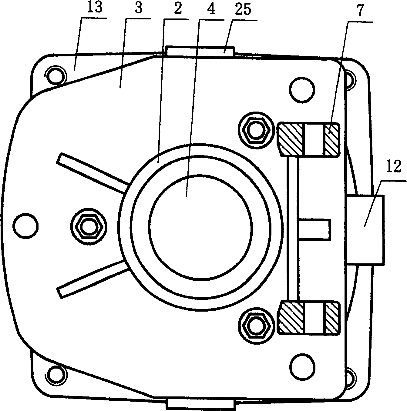 Two-stage electromagnetic booster braking general pump of three-inlet and multi-exit