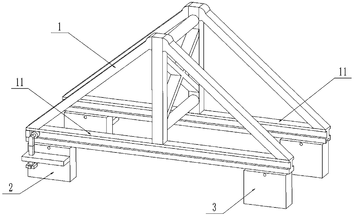 Construction method of walking trackless triangular hanging basket