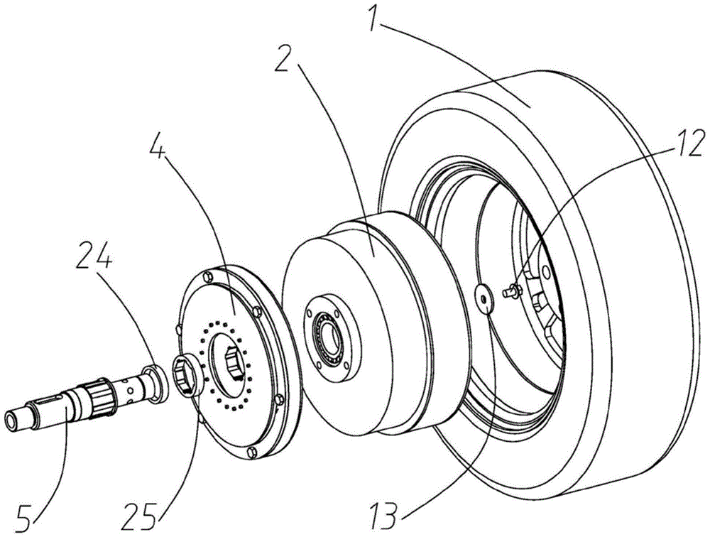 Integrated electric wheel system with de-energized electromagnetic parking brake