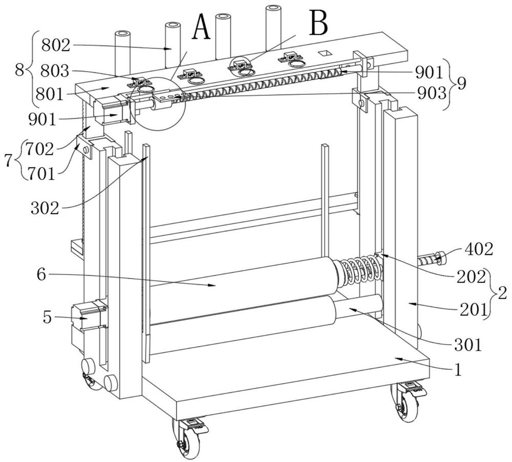 Spinning creel with rotating and height adjusting functions based on spinning processing