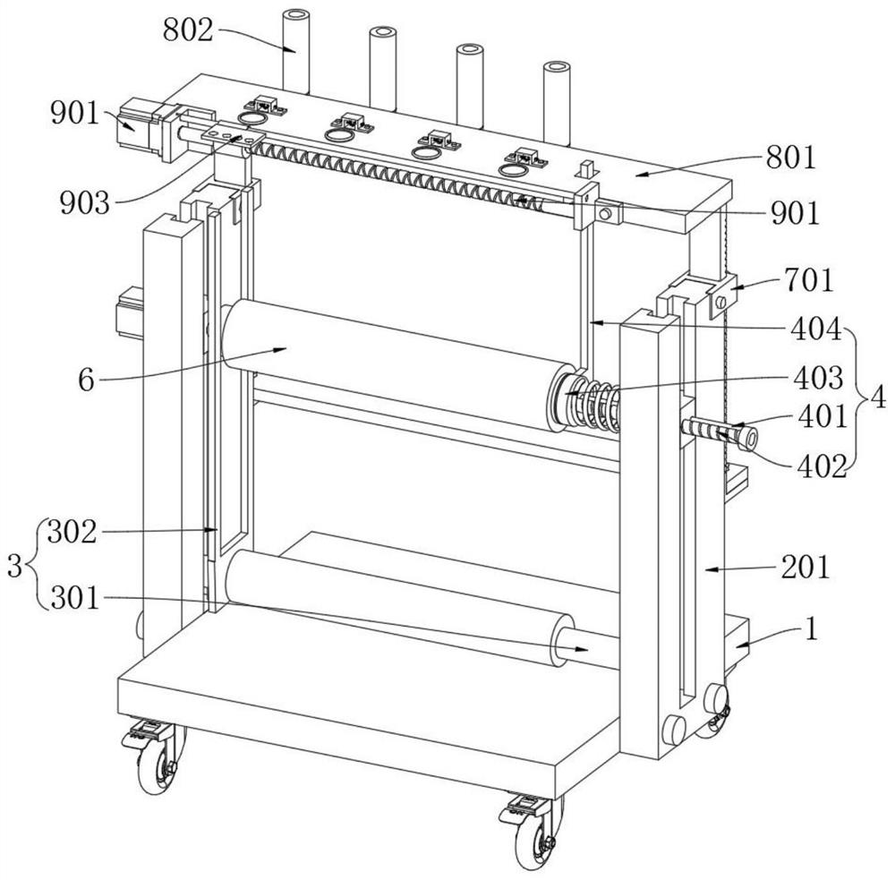 Spinning creel with rotating and height adjusting functions based on spinning processing