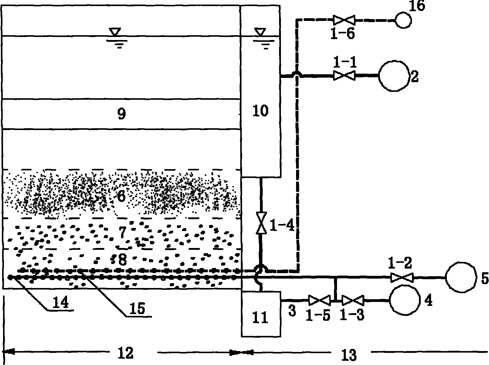 Method for controlling turbidity of initial filter water in quick filter tank after backwashing and micro-expansion washing