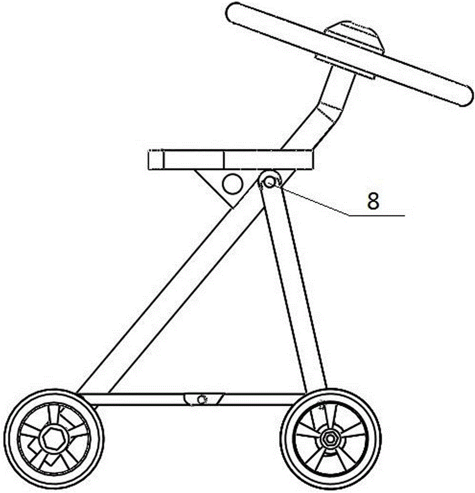 A hand-push baby walker