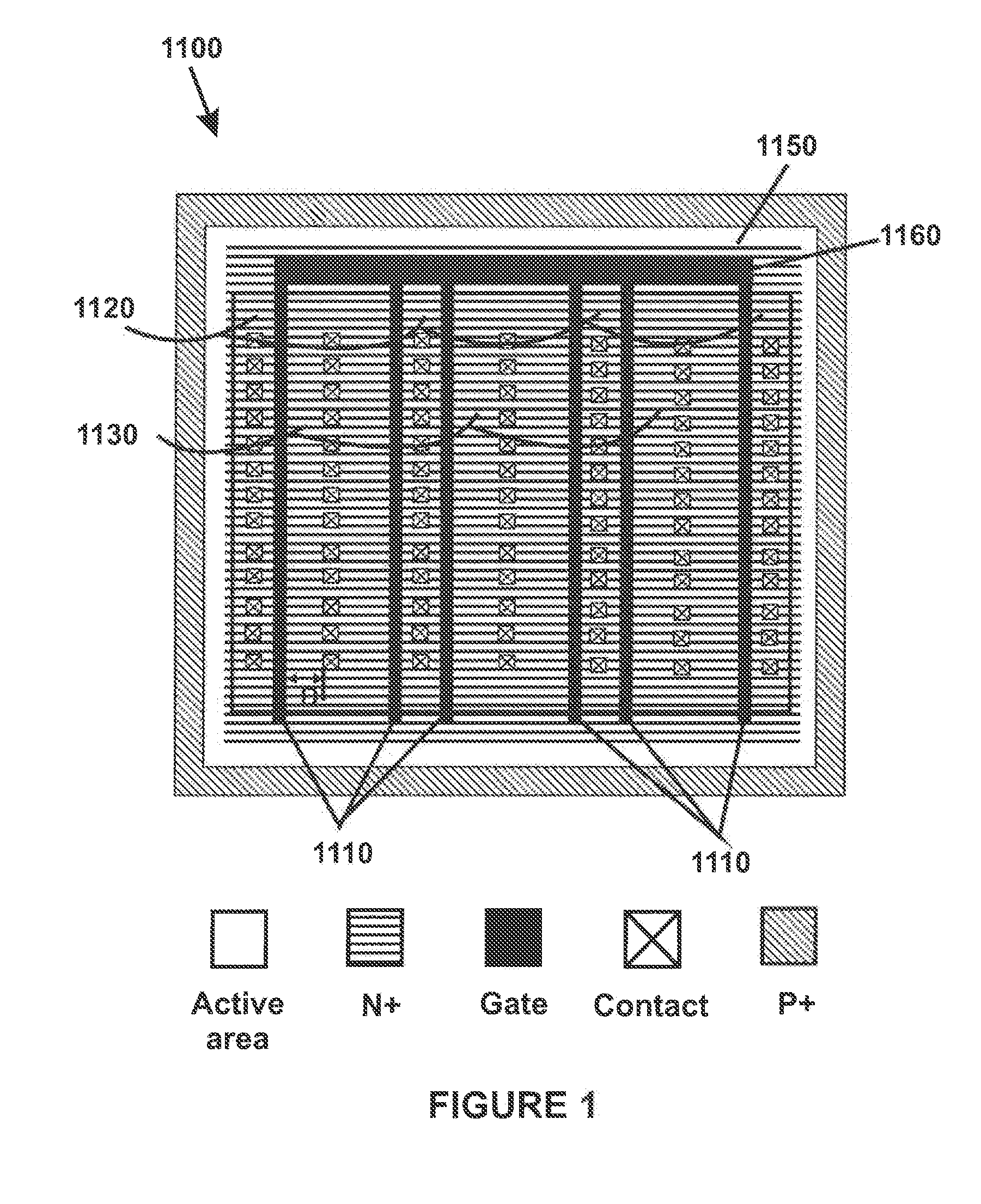 System and method for input pin ESD protection with floating and/or biased polysilicon regions