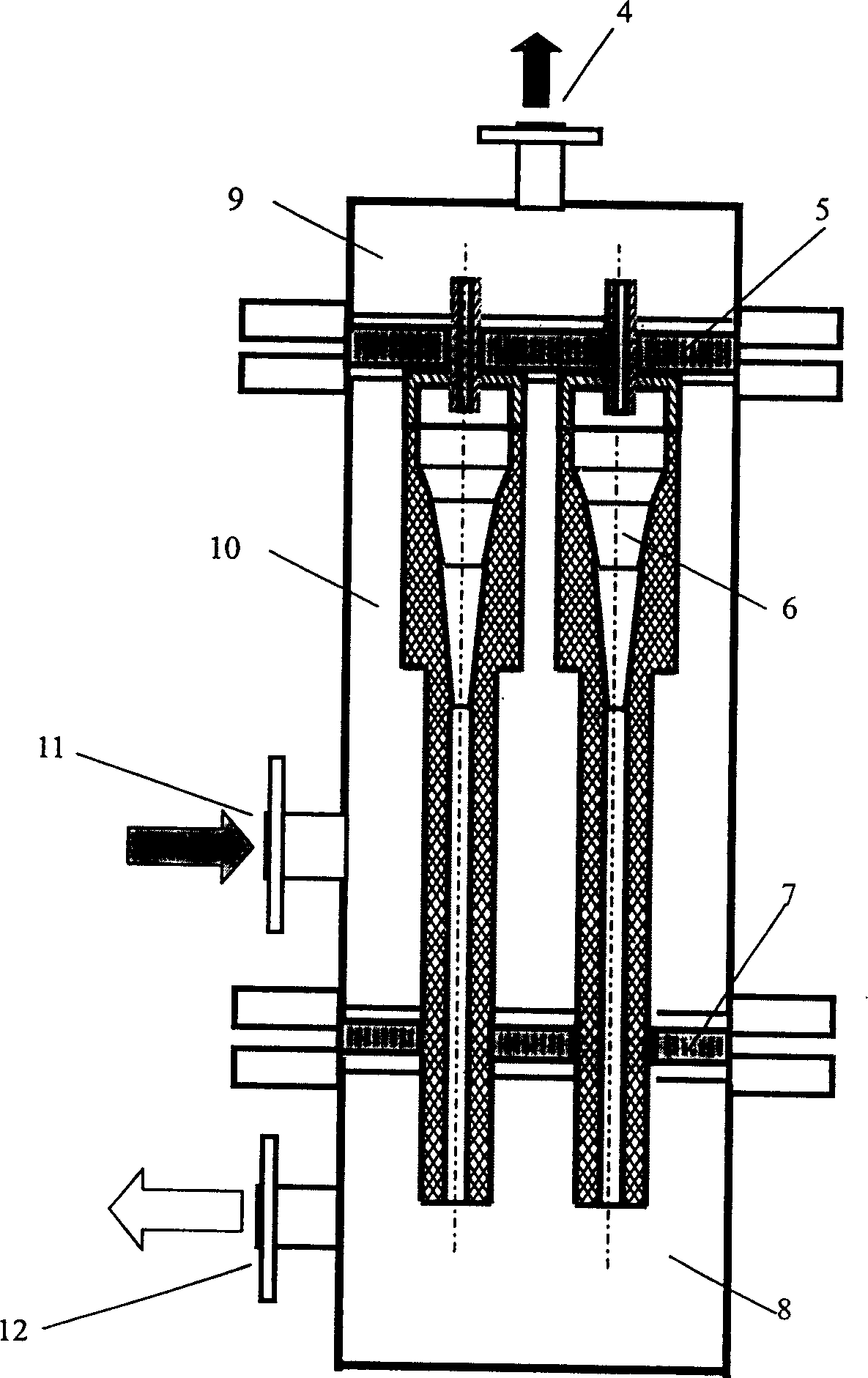 Crude oil desalting method and device using rotational flow breakaway technology