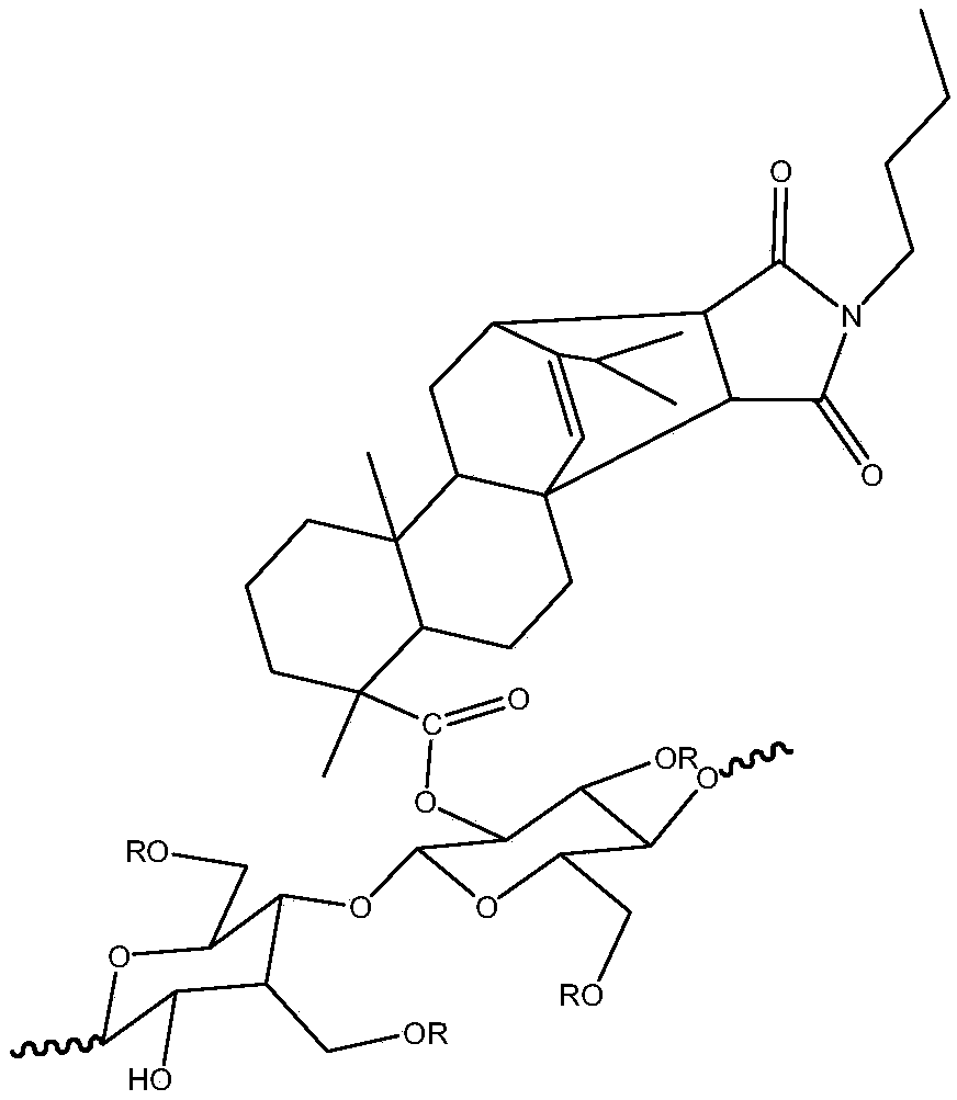 Rosin-cellulose-based polyesterimide polymer, and preparation method and application thereof