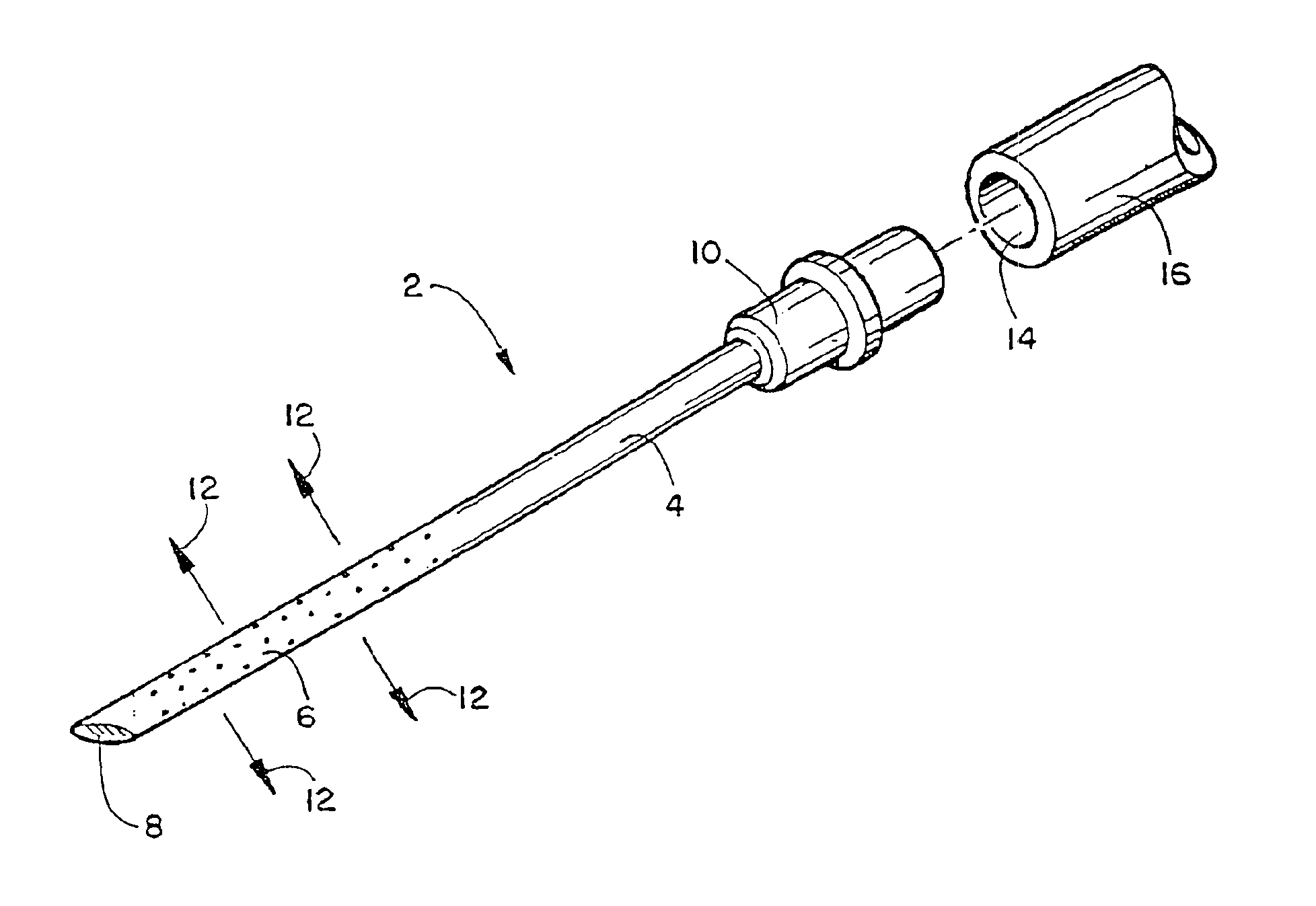 Apparatus with weeping tip and method of use