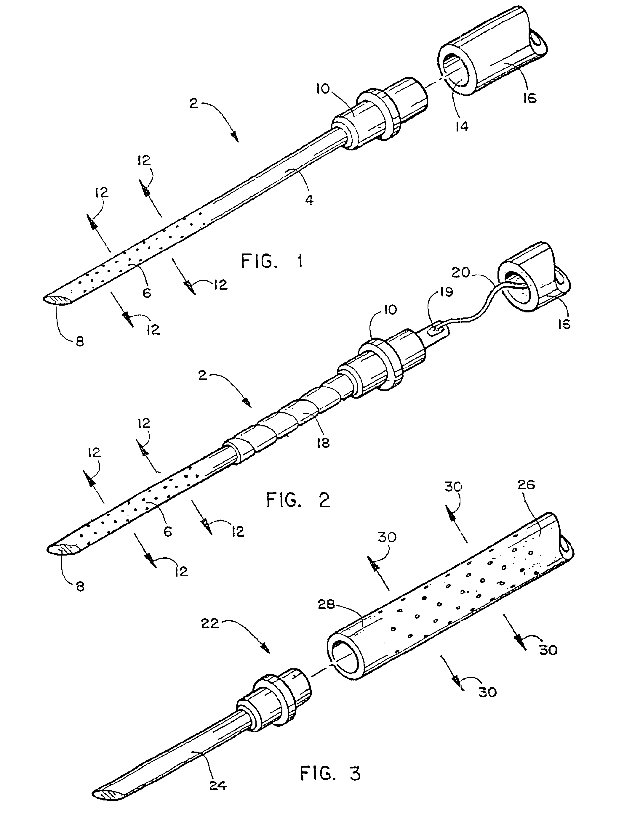 Apparatus with weeping tip and method of use