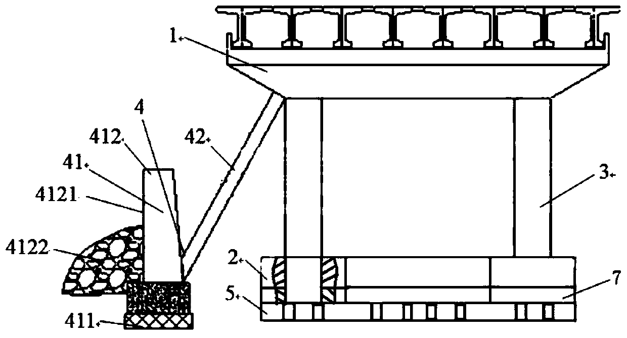 Auxiliary device for preventing settlement of viaduct and its construction method