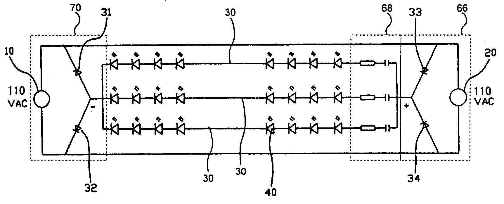 Structure for LED lighting chain