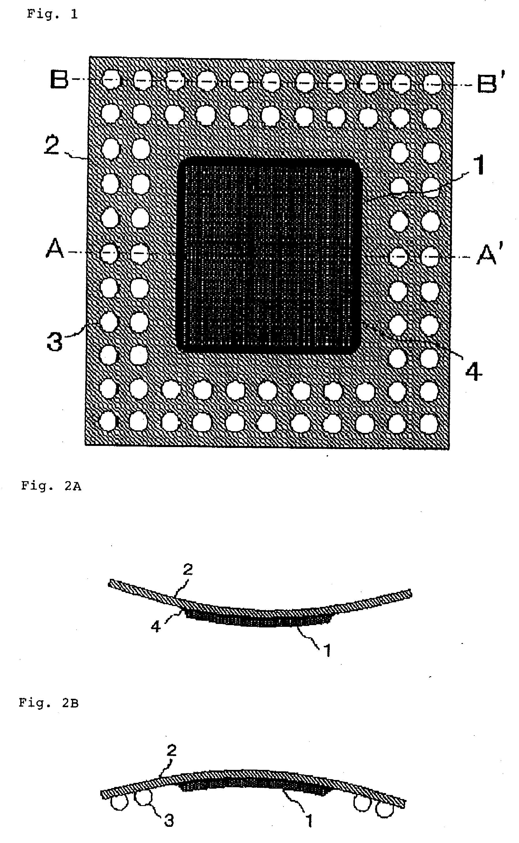 Semiconductor package, substrate, electronic device using such semiconductor package or substrate, and method for correcting warping of semiconductor package