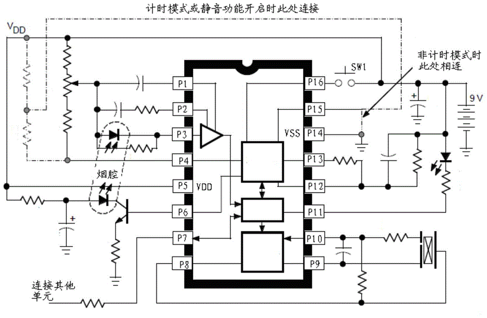 Mute circuit for photoelectric smoke alarm