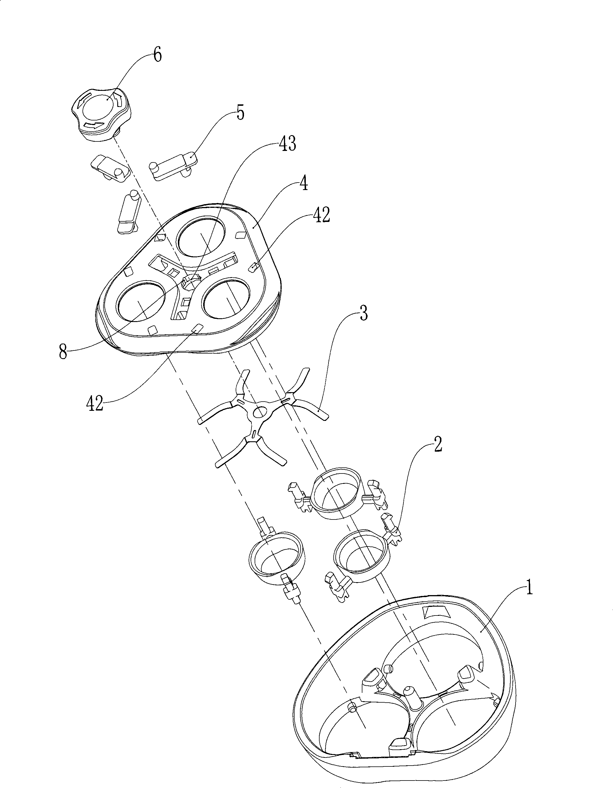 Elastic support apparatus of razor group for rotating shaver