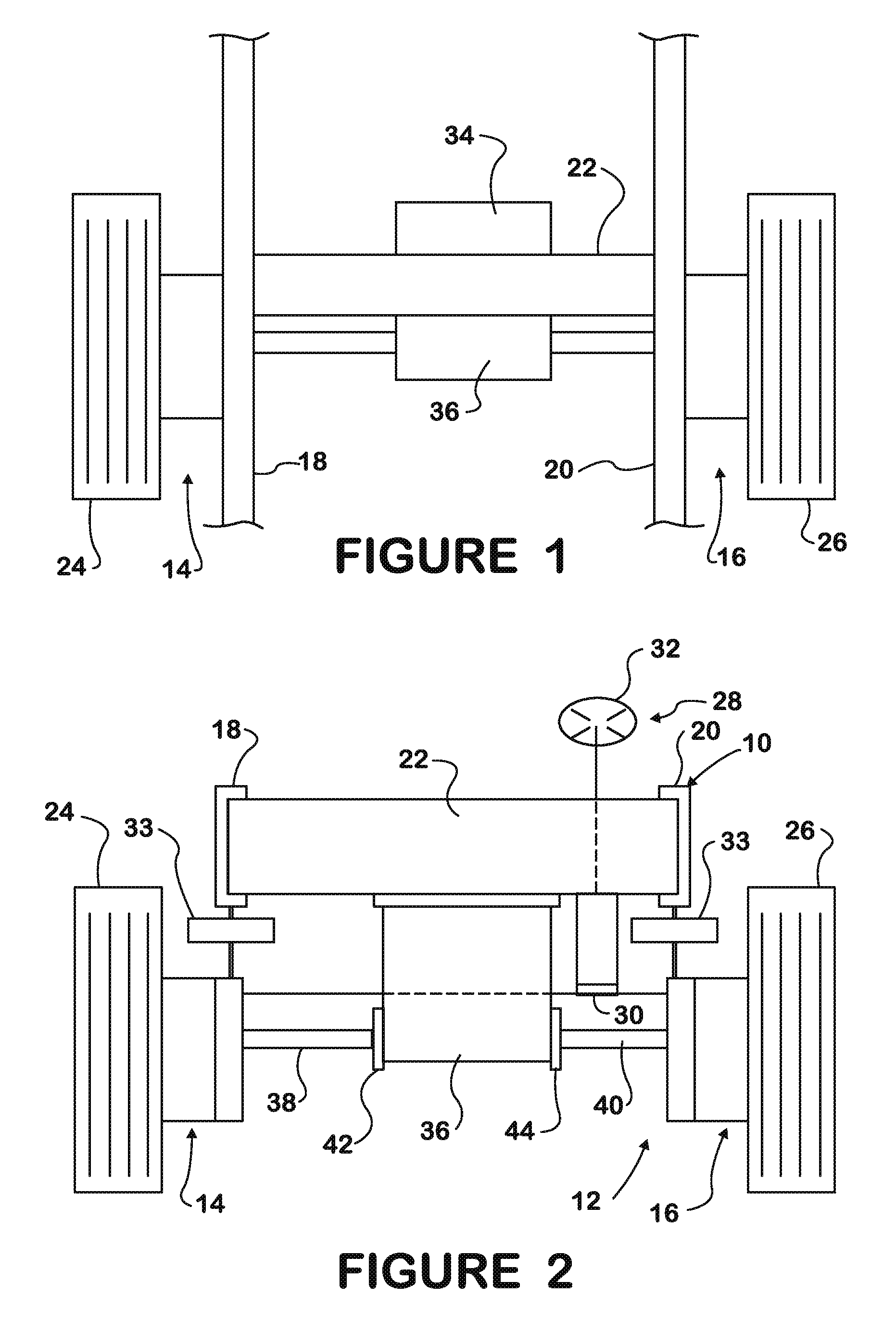 Chassis mounted electric, independent, steering axle of a vehicle