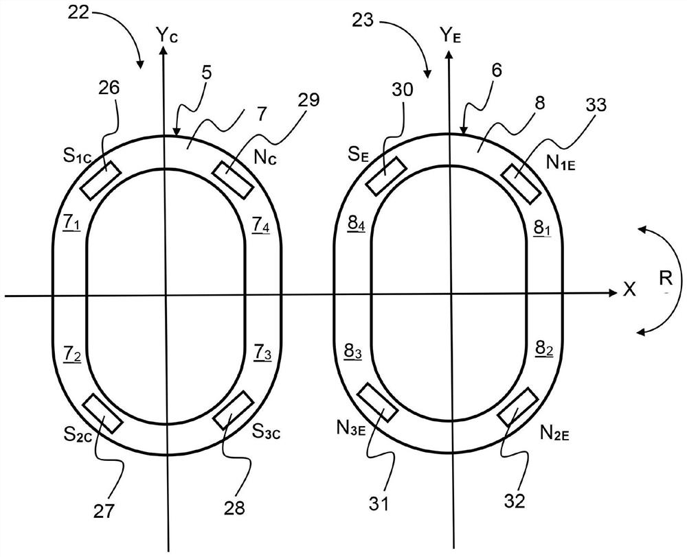 Earphone with magnetic attachment means for corresponding ear pads