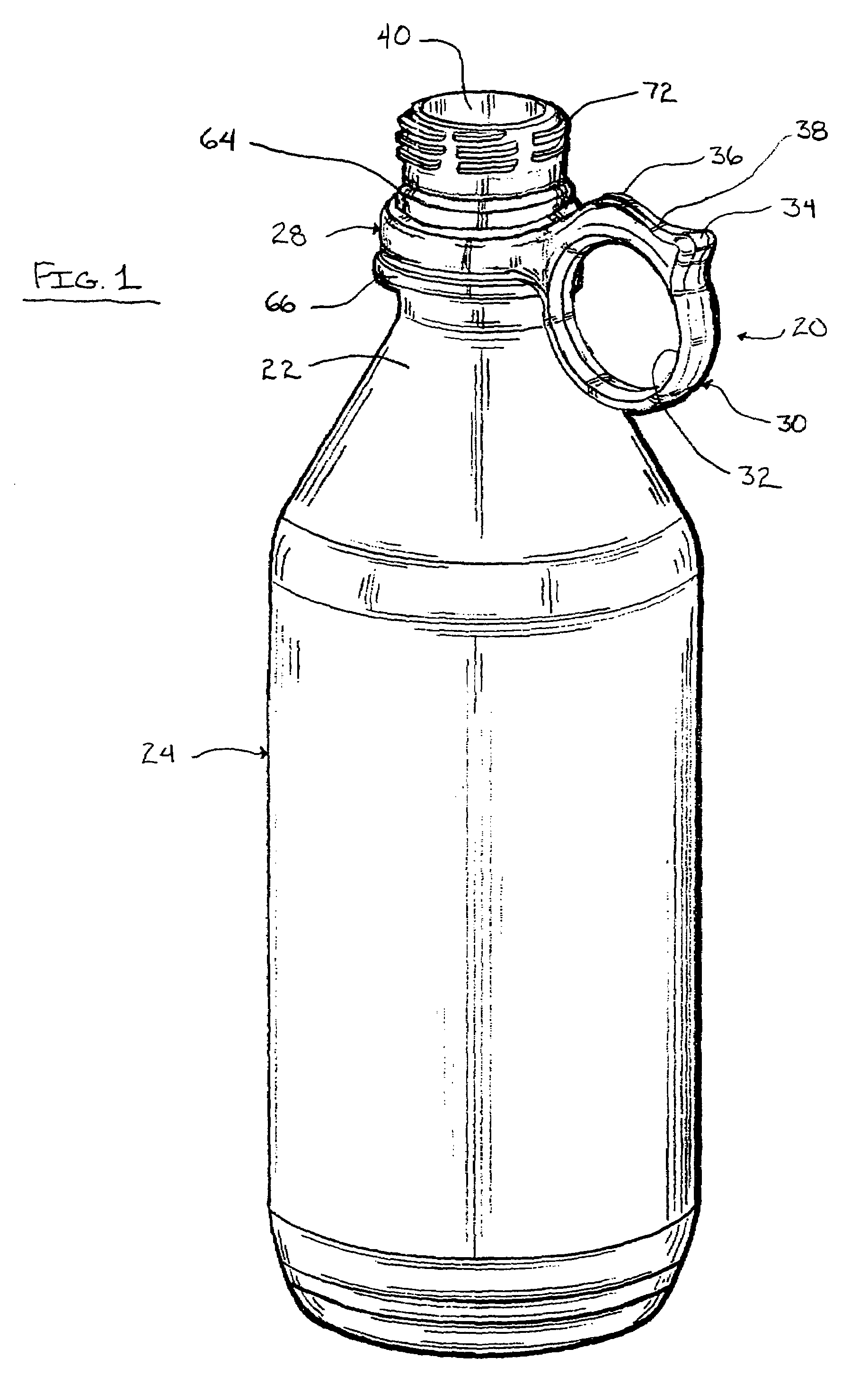 Ring handle for bottles