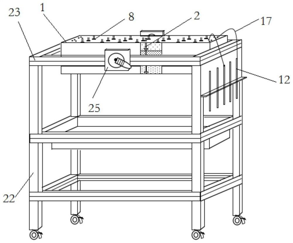 A probe method well pattern model water flooding effect measuring device