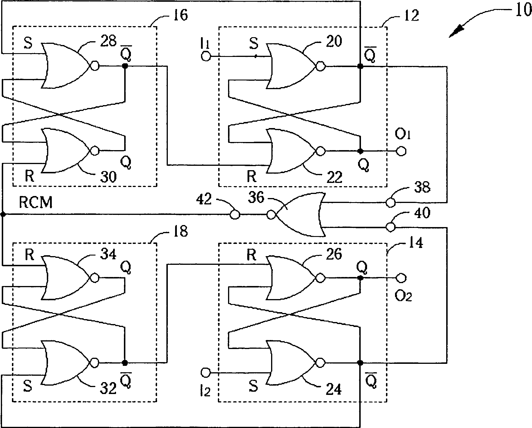 Digital phase-frequency identification circuit