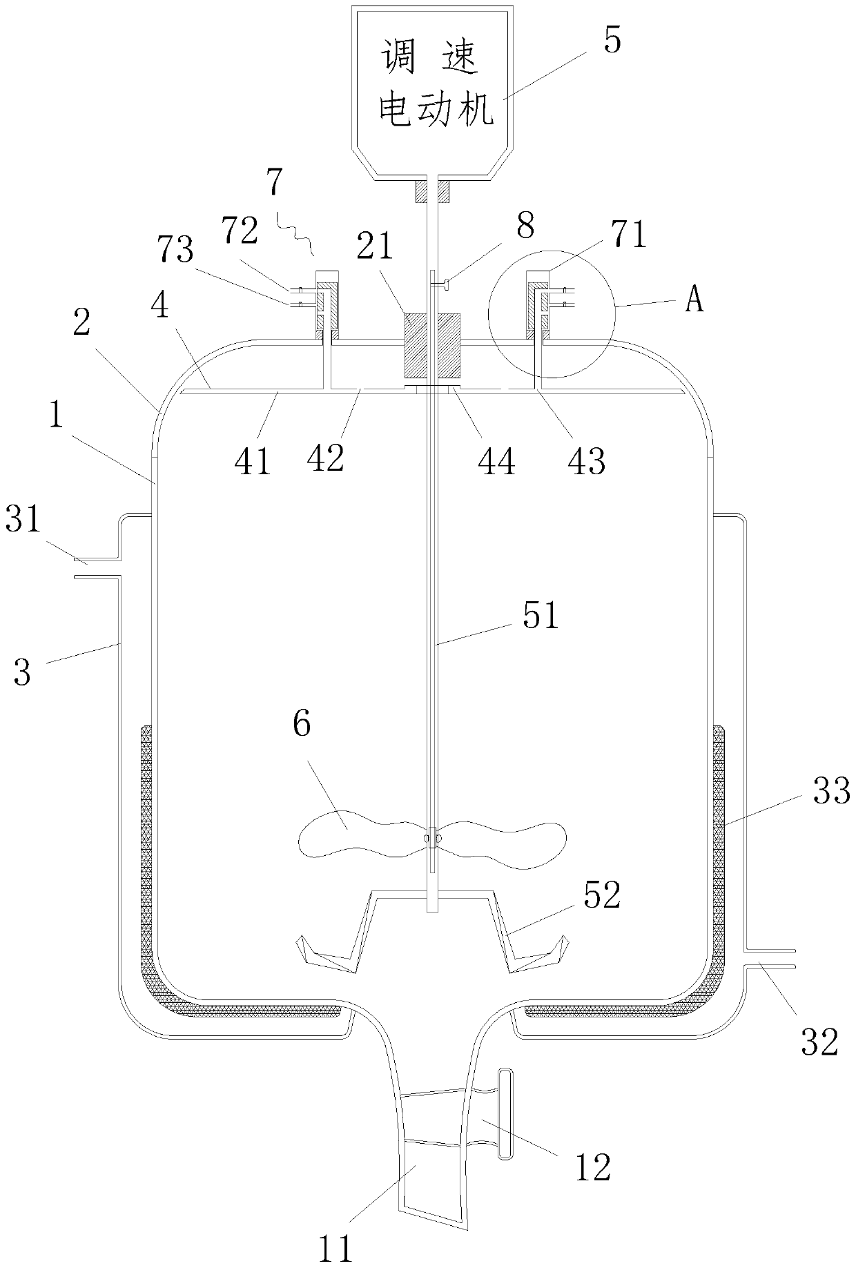Multifunctional reaction kettle with passive automatic anti-overflow function