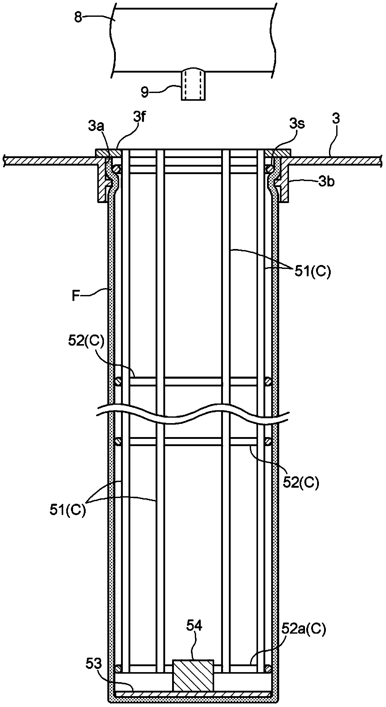 Dust collection filter, dust collection apparatus provided with same, and manufacturing method for dust collection filter