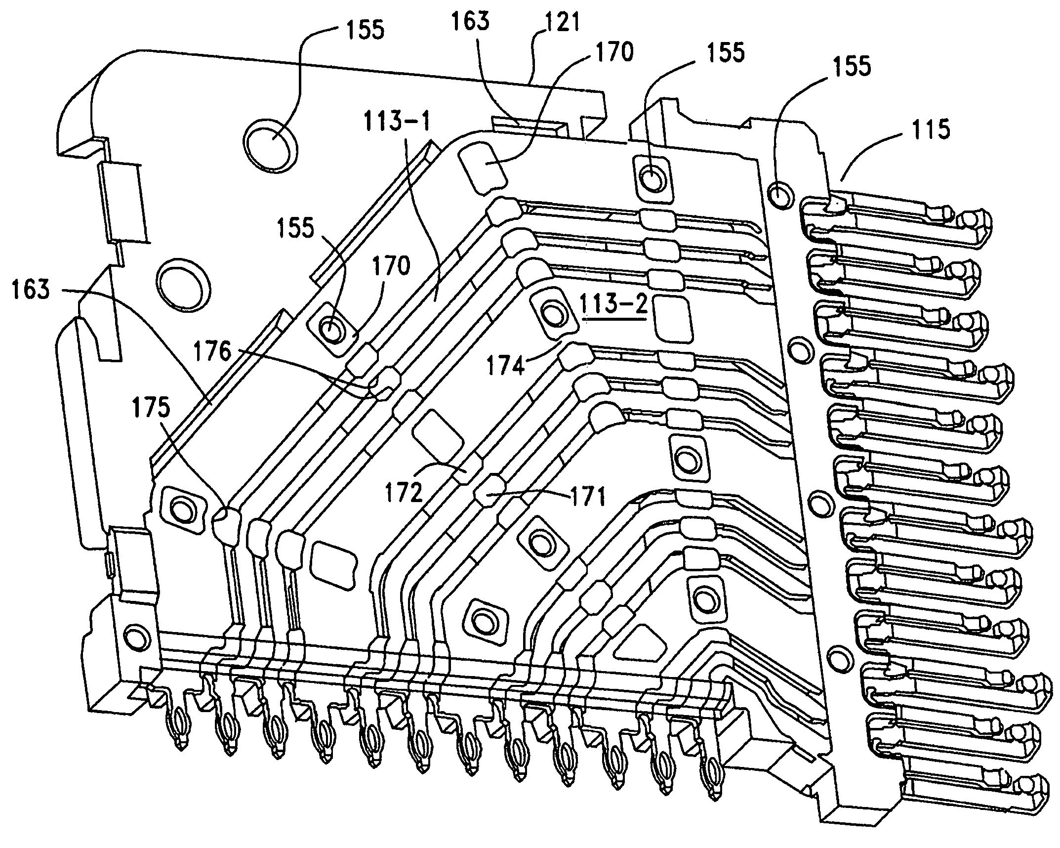 Impedance control in connector mounting areas