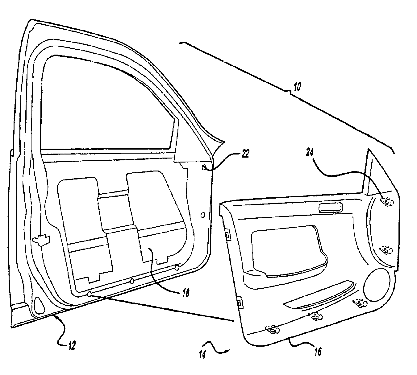 Vehicular door trim having a molded-in substrate fastener