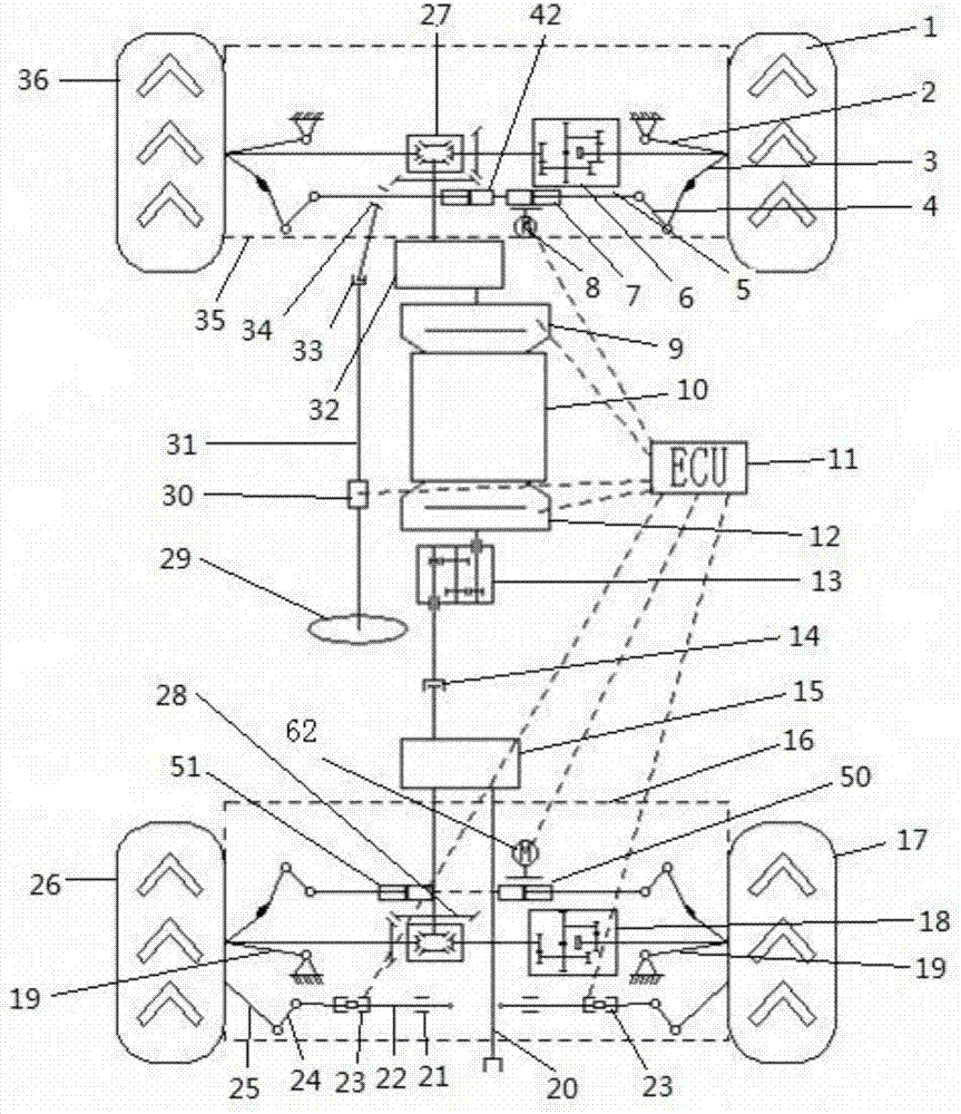 Four-wheel steering and four-wheel driven orchard management power platform