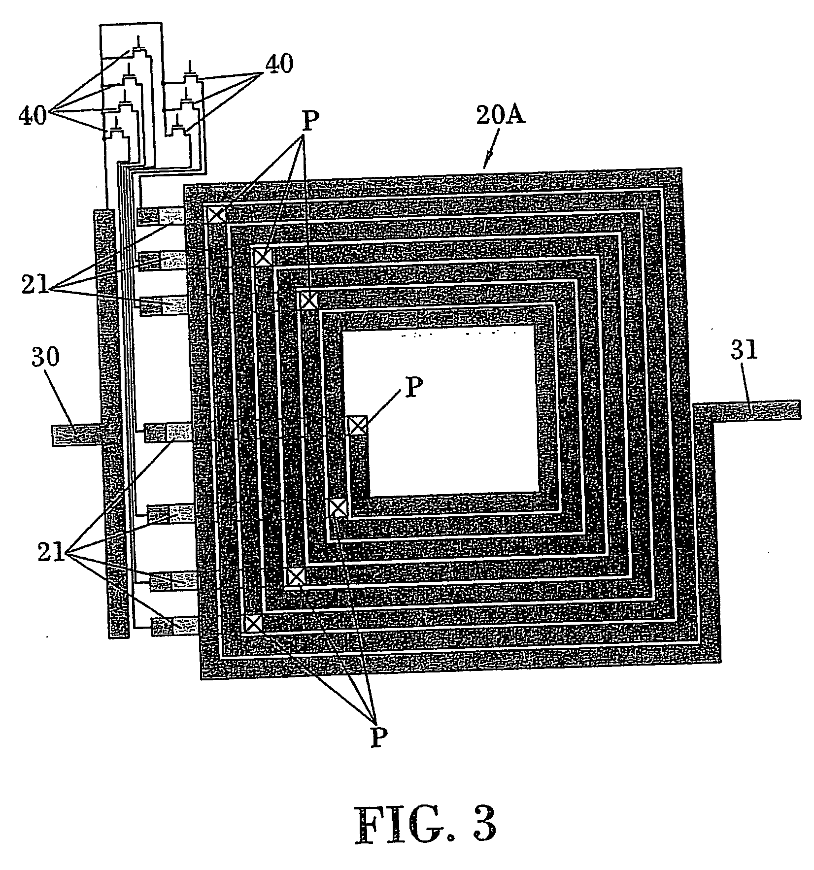 Multilayer circuit with variable inductor, and method of manufacturing it