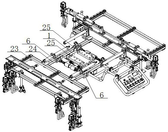 Gravity center adjusting mechanism for workpiece transfer machine shared by multiple vehicle types