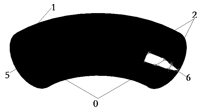 A 90° elbow with deflector ribs