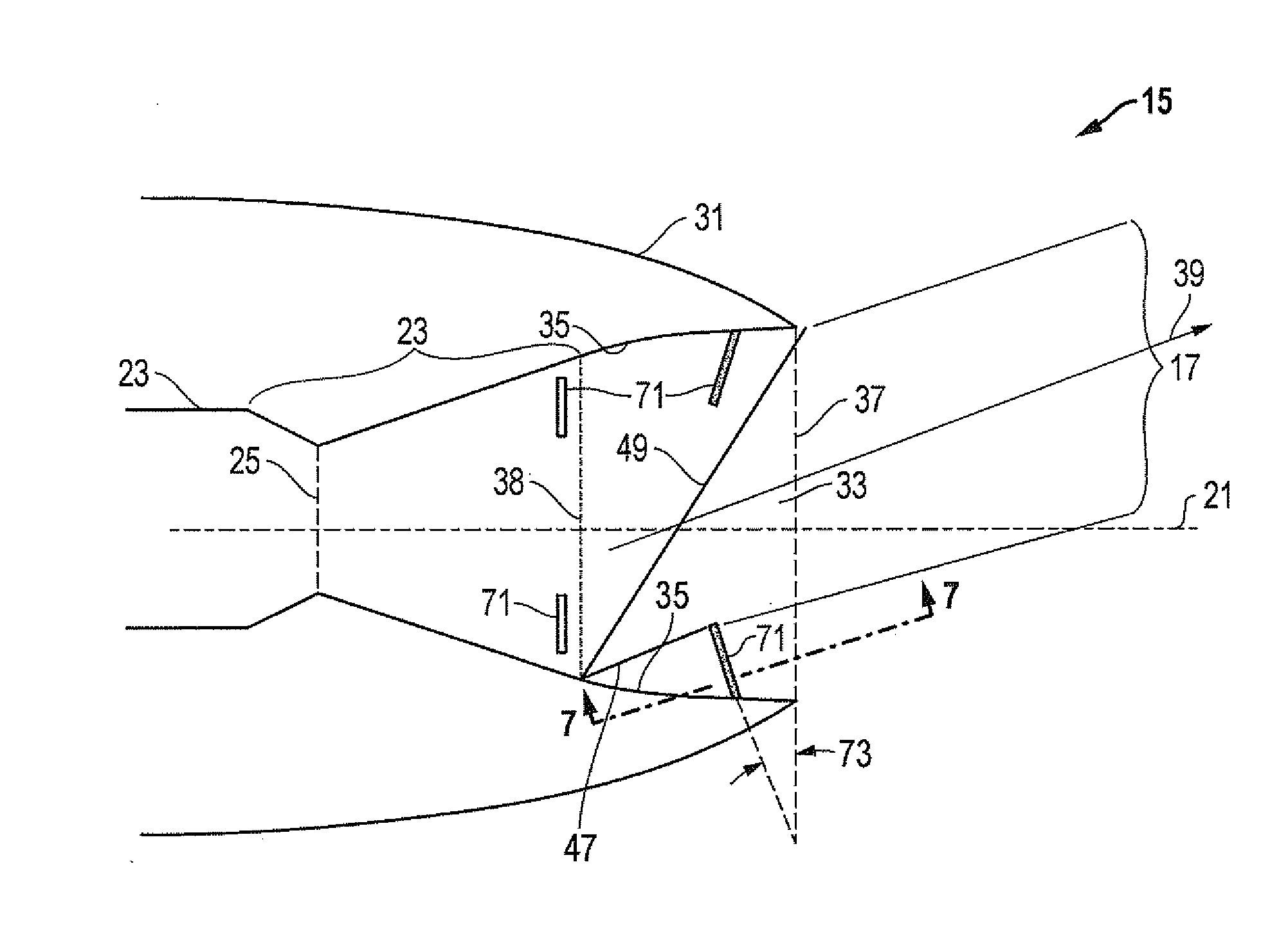 System, method and apparatus for vectoring nozzle exhaust plume with external actuation