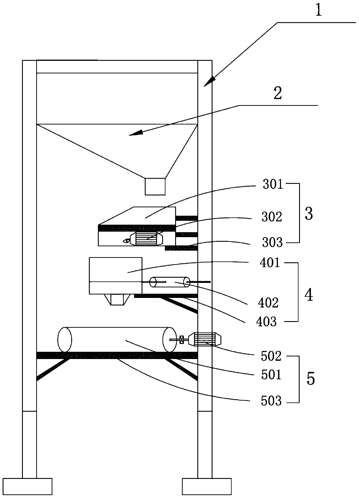 Automatic feeding device for molten metal smelting and operation process