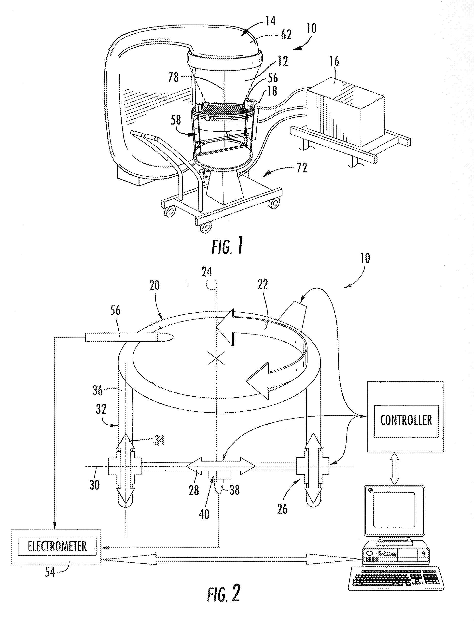 Multiple axes scanning system and method for measuring radiation from a radiation source