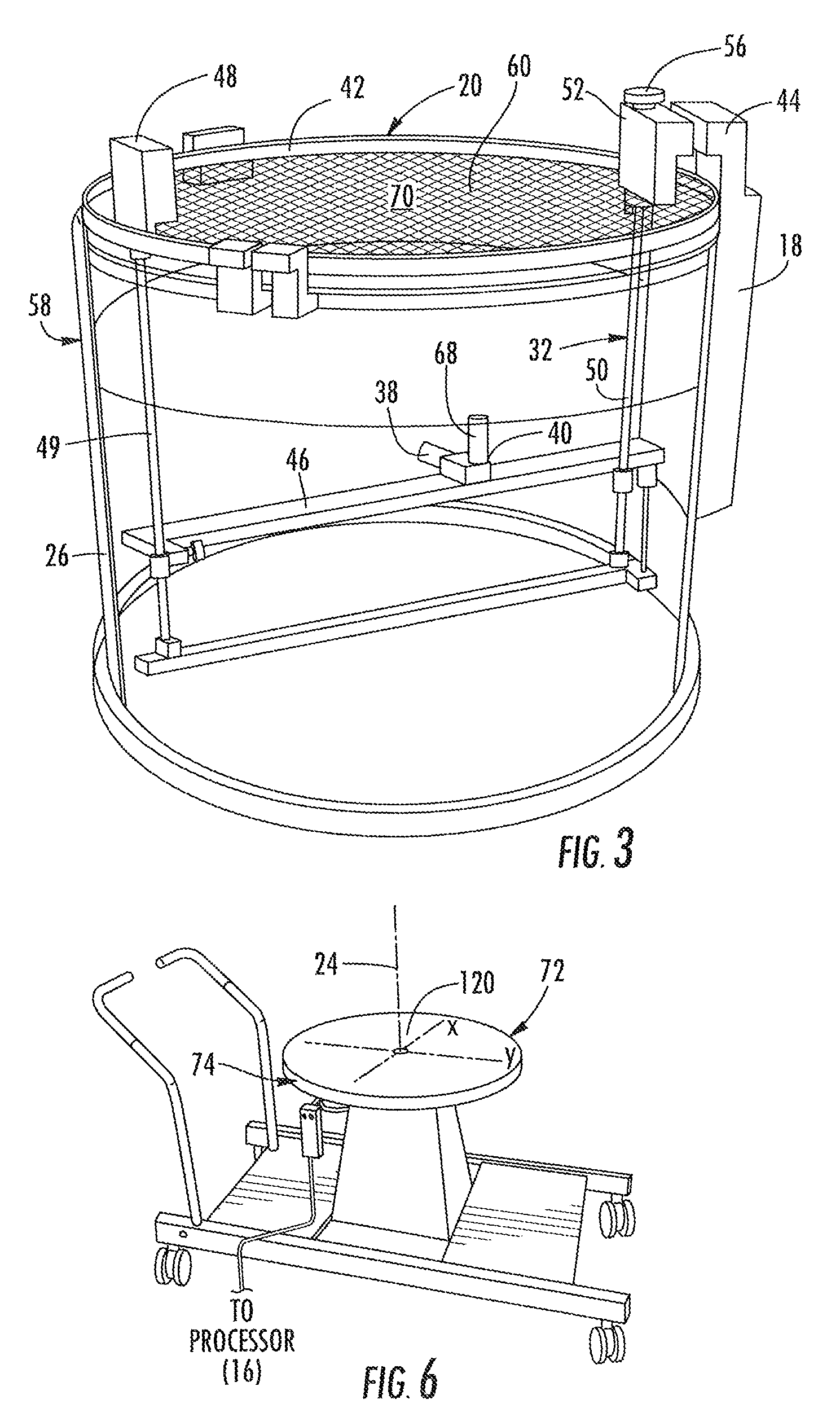 Multiple axes scanning system and method for measuring radiation from a radiation source