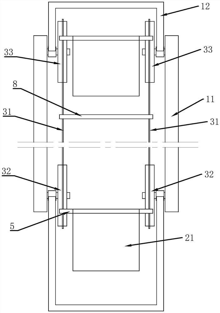 Building construction elevator with multiple cars operating circularly